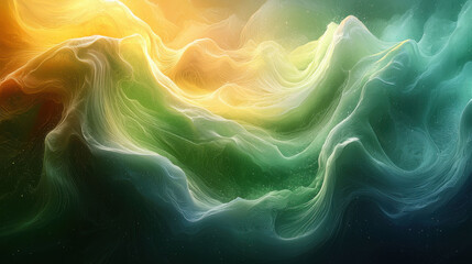 Fototapeta premium Vibrant green and yellow gradient with organic flow creates mesmerizing visual effect