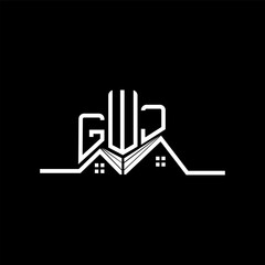 GWJ Real State logo design, GWJ simple and modern logo. GWJ luxurious alphabet design