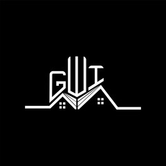GWI Real State logo design, GWI simple and modern logo. GWI luxurious alphabet design