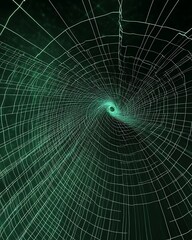 Fototapeta premium Dual realities folding into each other, a broken symmetry holographic glitchscape.