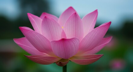Close-up of a beautiful pink lotus flower