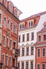 Historical buildings on the street in Dresden, Germany