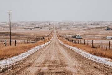 Empty road stretching into the horizon