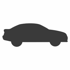 Simple black silhouette of a sedan car