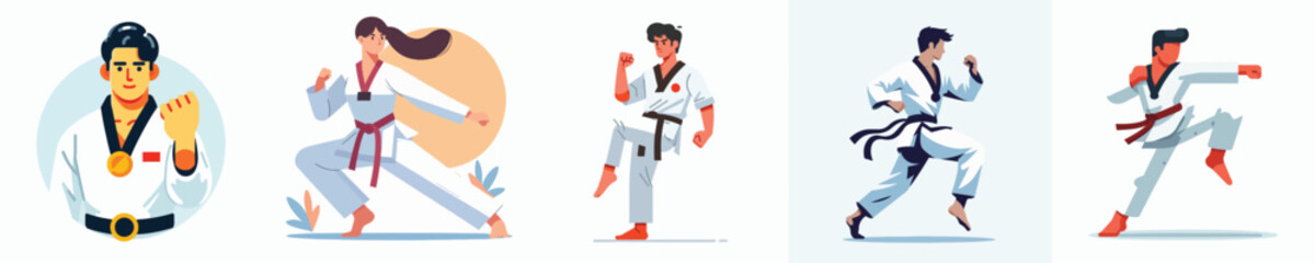 Vector of taekwondo athlete