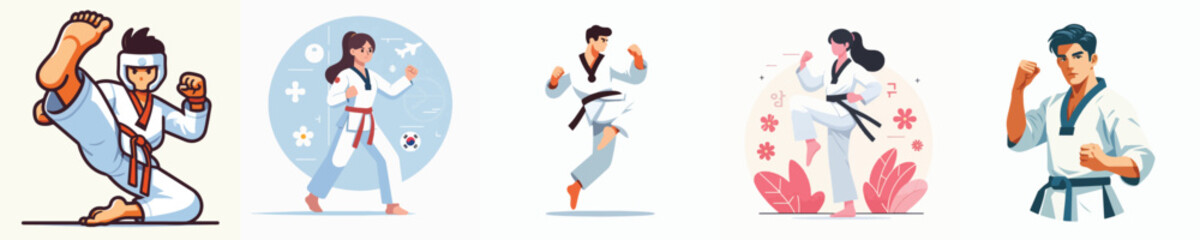 Vector of taekwondo athlete