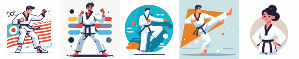 Vector of taekwondo athlete