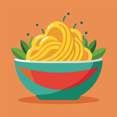 pasta on bowl vector