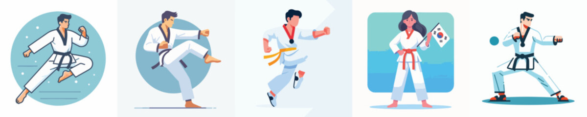 Vector of taekwondo athlete