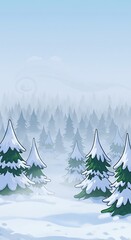 Obraz premium Winter's Whisper: A Frosty Forest Scene