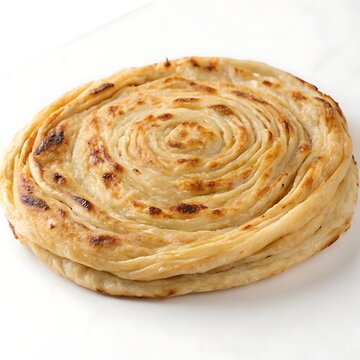 Lachha paratha isolated on a white background