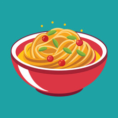 pasta on bowl vector