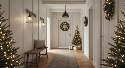 Fototapeta premium Cozy Christmas hallway