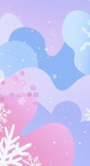 Pastel Winter Dreamscape: Fluid Forms & Frosty Delights