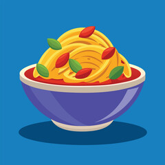 pasta on bowl vector
