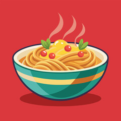 pasta on bowl vector