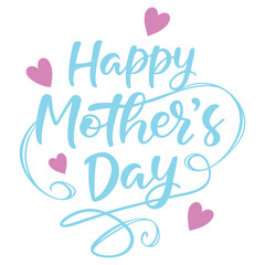 Mother's Day Greeting: Stylish Script Text with Heart Accents