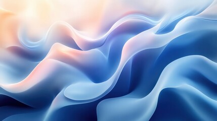 Obraz premium Abstract waves of pastel colors in light and blue tones