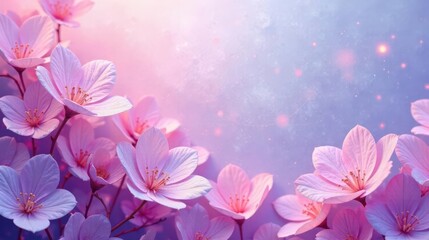 Fototapeta premium Delicate Pink Blossoms in Soft, Dreamy Light, a Serene and Gentle Floral Image
