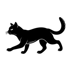 Cat runing vector Silhouette 