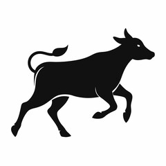 Cow Runing vector Silhouette 
