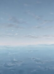 Serene light blue pastel sky, soft gradient fading to white  Tranquil, smooth texture , digital, feeling, visual