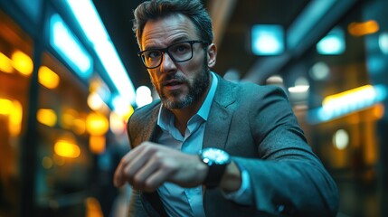 Business Executive Checking Time