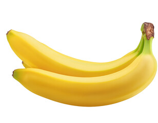 Fresh Yellow Bananas on White Background
