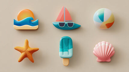 Summer Beach Fun Elements