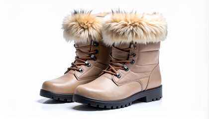 Canadian Winter Snow Boots Mockup On White Background