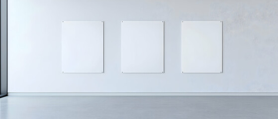 Empty Picture Frames In Modern Gallery