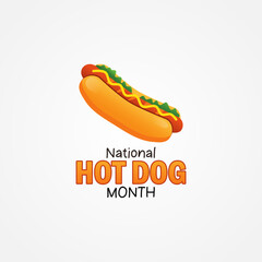 vector graphic of National Hot Dog Month ideal for National Hot Dog Month celebration