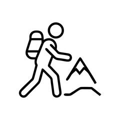 Person hiking in mountains, for adventure travel brochures