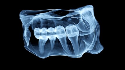An X-ray of a wisdom tooth used by dentists for diagnostic purposes