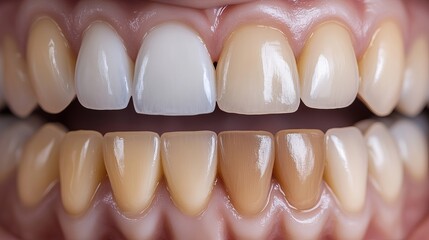 Comparison of teeth before and after whitening, symbolizing professional oral care and dental services