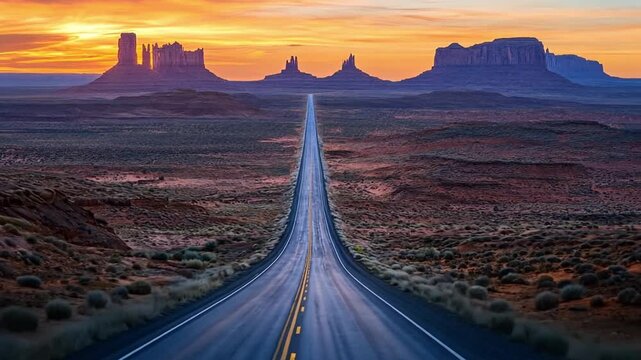 Road to Mountains Travel Adventure Freedom Sunset Scenery Video