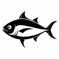 Black and White Tuna Fish Illustration – Stylized Side Profile Drawing for Logos, Science, or Symbolism SVG