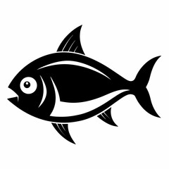 Black and White Tuna Fish Illustration – Stylized Side Profile Drawing for Logos, Science, or Symbolism SVG