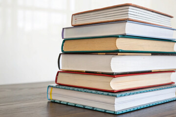 collection of books with distinct cover patterns, neatly organized to showcase their spines in a cozy setting