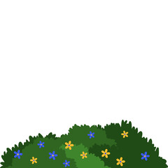Green Bush With Flower Illustration