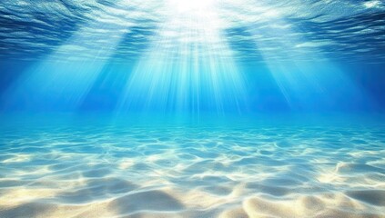 Sunbeams pierce underwater sand