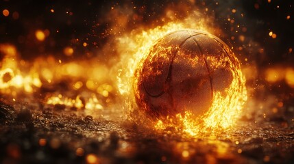 Burning basketball