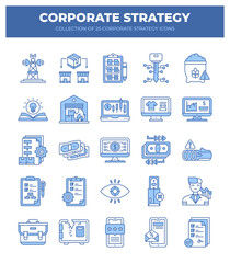 Corporate Strategy Icons. 25 Essential Business Strategy Icons