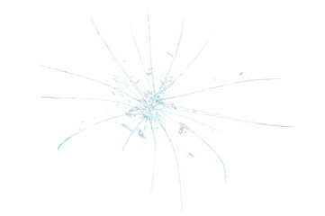 broken glass with sharp pieces isolated on white