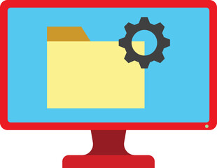 Illustration of a File System Setting Folder on Computer