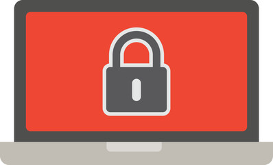 Locked  Portable Computer Icon, Security System Computer Symbol