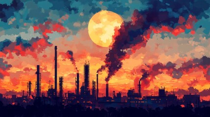 Industrial Sunset Pollution