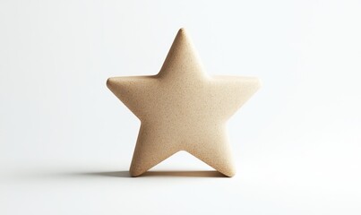 Obraz premium Beige star shape, studio shot, white background, award symbol