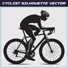 Cyclist Silhouette Vector – Biking, Racing & Outdoor Sports Graphics