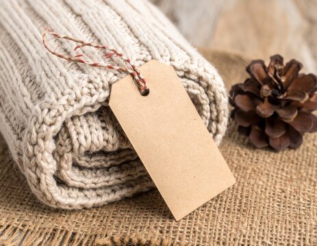 Natural handmade soap with label, a vintage gift with a brown paper tag and string